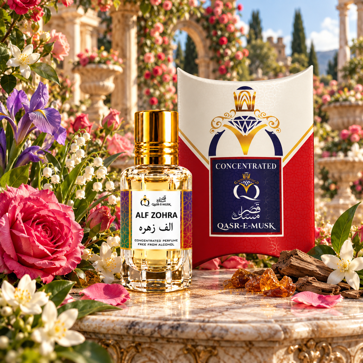 Alf Zahra Attar – Thousand Flowers Floral Perfume Oil | Qasr-E-Musk