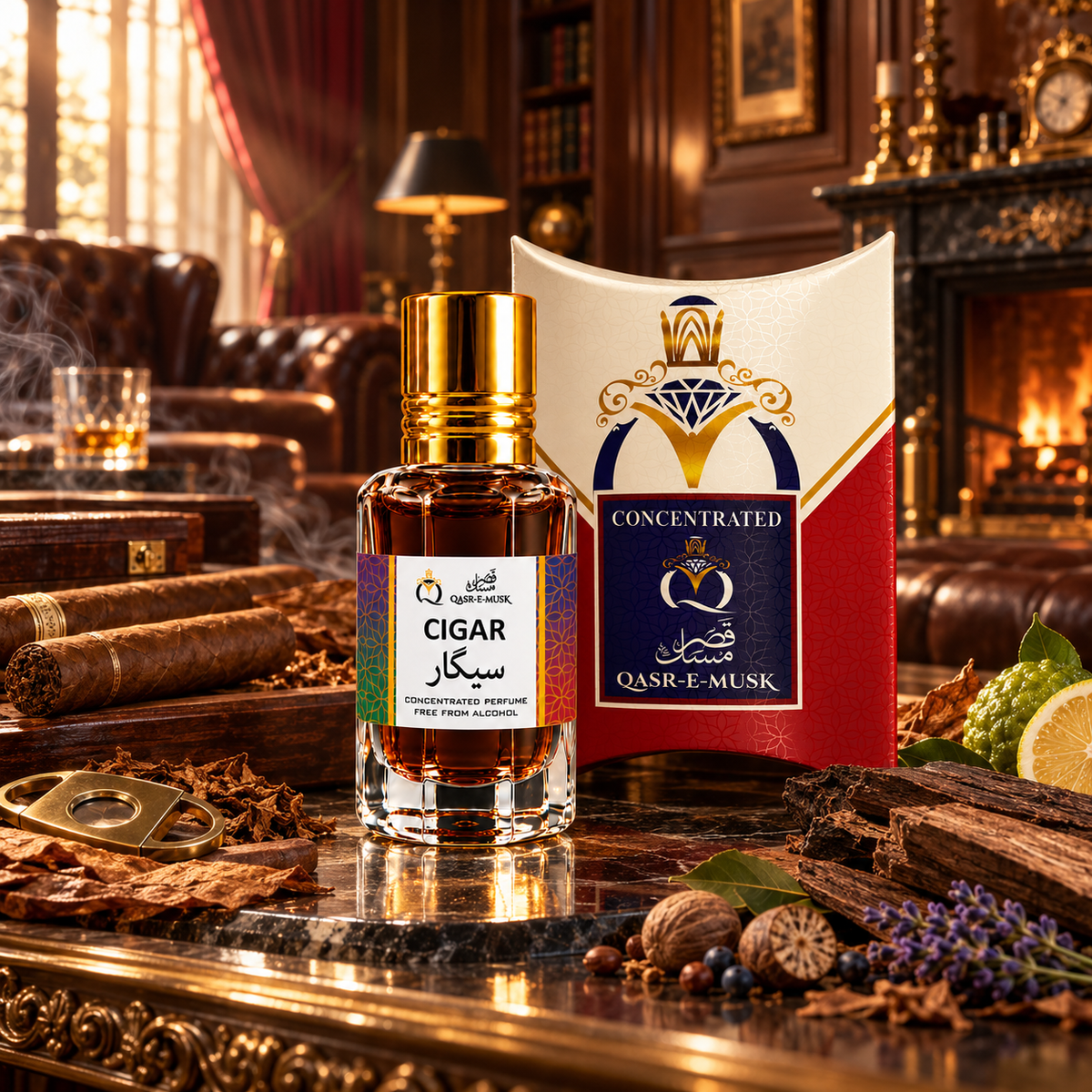 Cigar Attar by Qasr-E-Musk – Smoky Tobacco & Woody Fragrance Since 1996