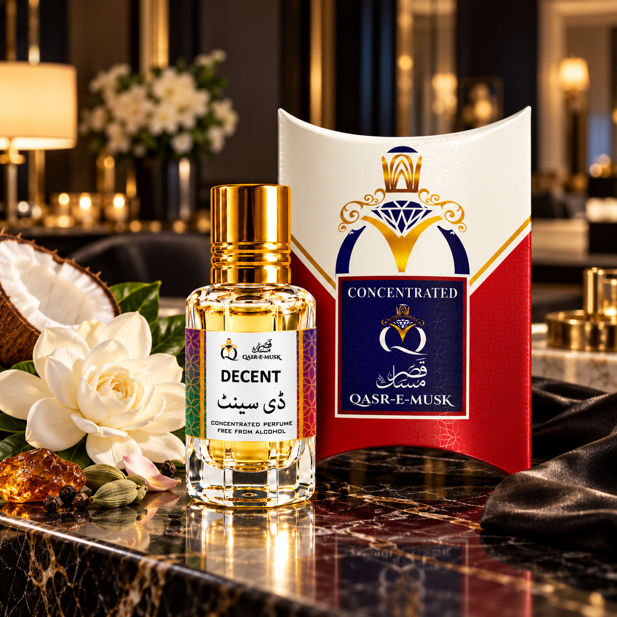 Decent Attar – Oriental Floral Perfume Oil for Women | Qasr-E-Musk