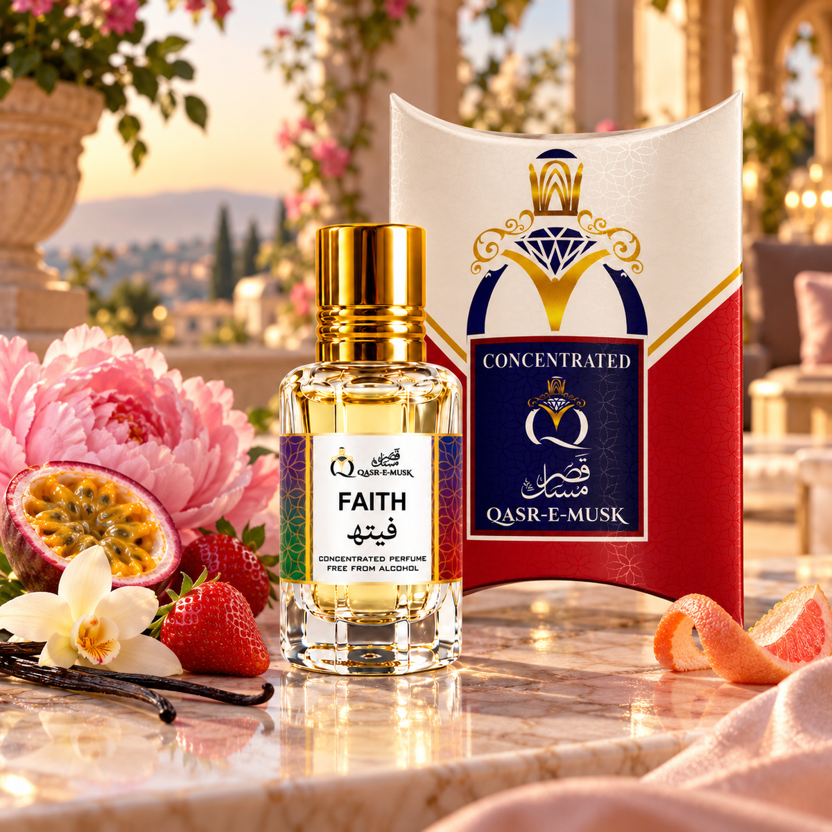 Faith Attar – Premium Fruity Floral Perfume Oil | Qasr-E-Musk