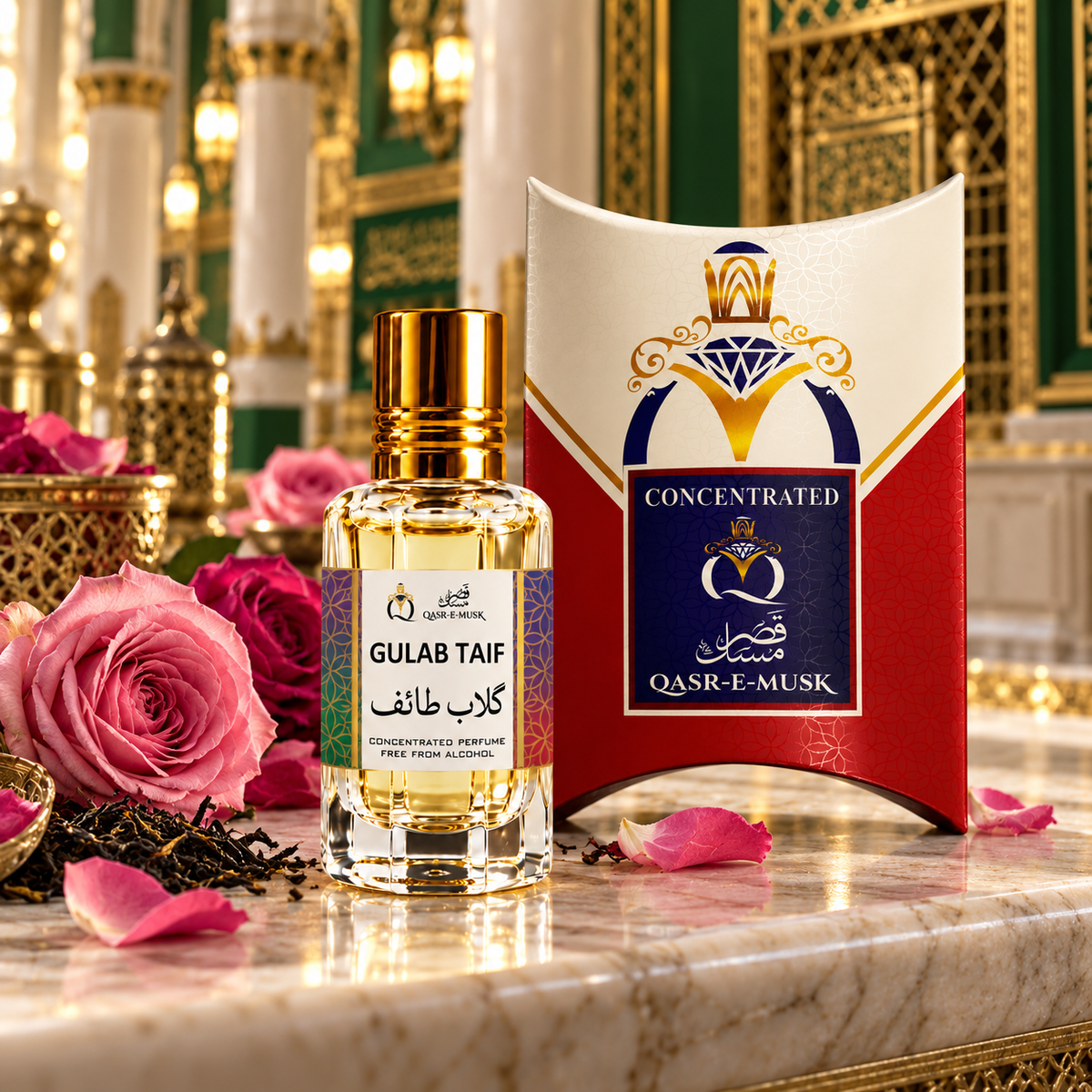 Taif Gulab Attar – 100% Pure Taif Rose Oil | Qasr-E-Musk