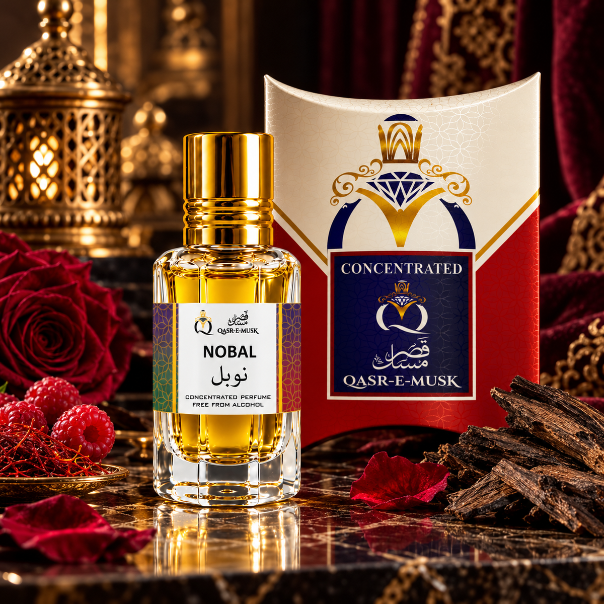 NOBAL Attar for Men & Women – Smoky Oud & Leather Perfume Oil | Qasr-E-Musk