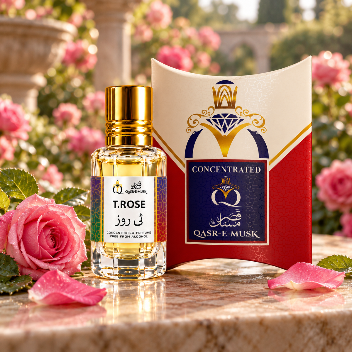 T. Rose Attar – Premium Rose Perfume Oil | Qasr-E-Musk