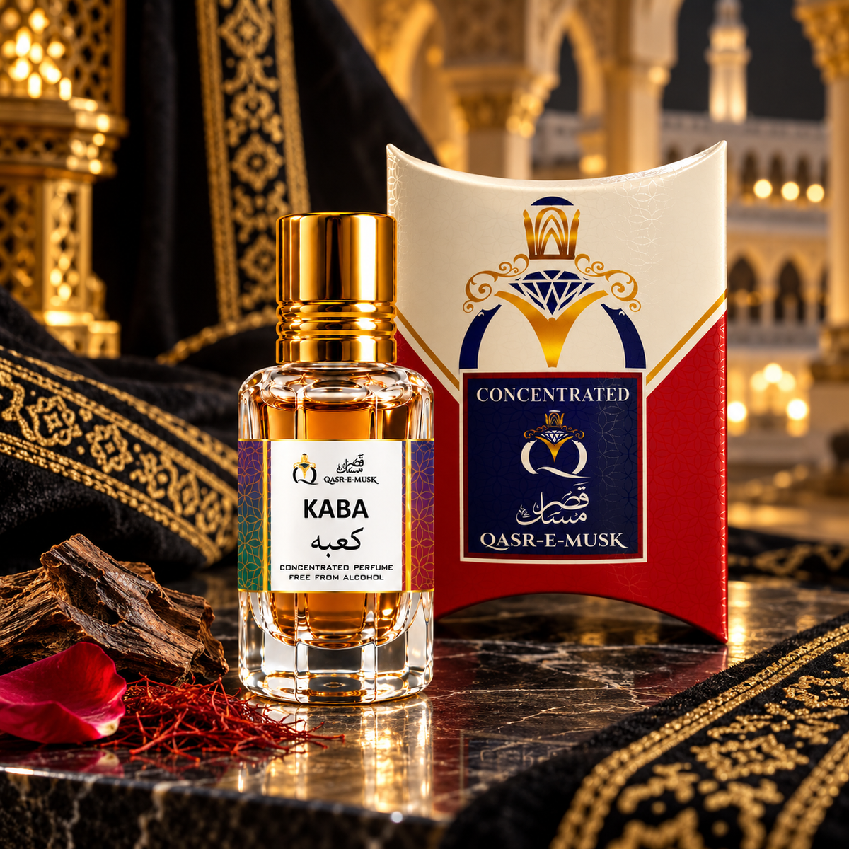Kaba Attar for Men & Women – Oud & Taif Rose Perfume Oil | Qasr-E-Musk