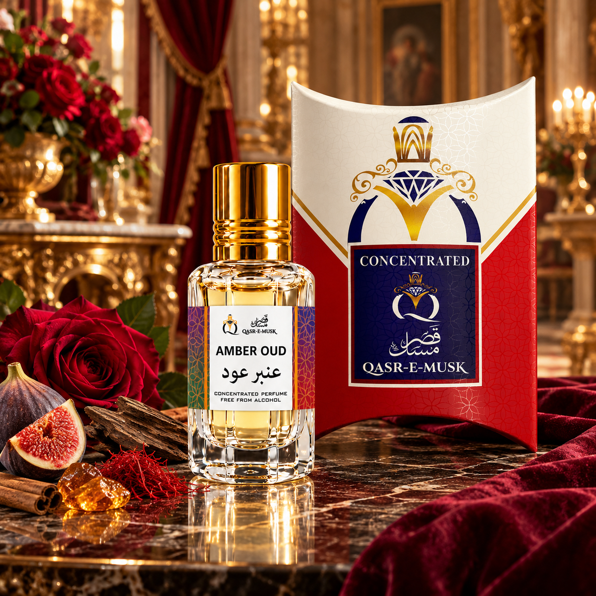 Amber Oud Attar – Warm Oriental Oud Perfume Oil | Qasr-E-Musk
