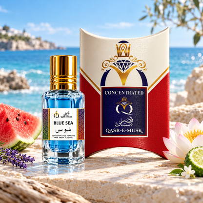 Blue Sea Attar – Fresh Aquatic Unisex Perfume Oil | Qasr-E-Musk