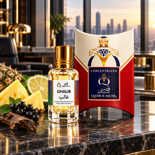 Ghalib Attar – Premium Fruity Woody Perfume Oil | Qasr-E-Musk