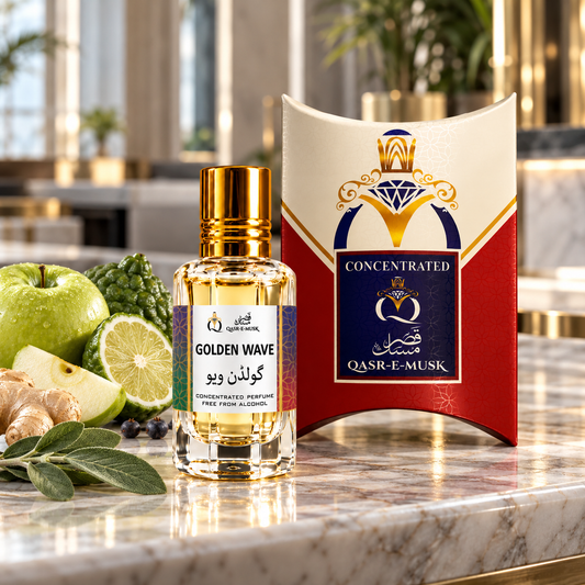 Golden Wave Attar – Fresh Blue Shower Gel Perfume Oil | Qasr-E-Musk