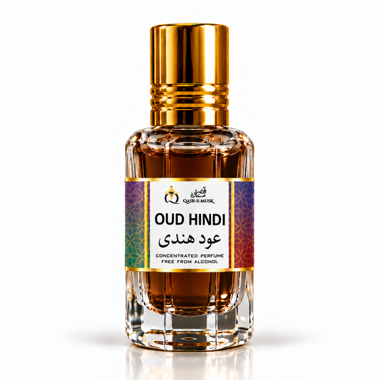 PURE OUD HINDI Attar for Men – Traditional Indian Oud Perfume Oil | Qasr-E-Musk