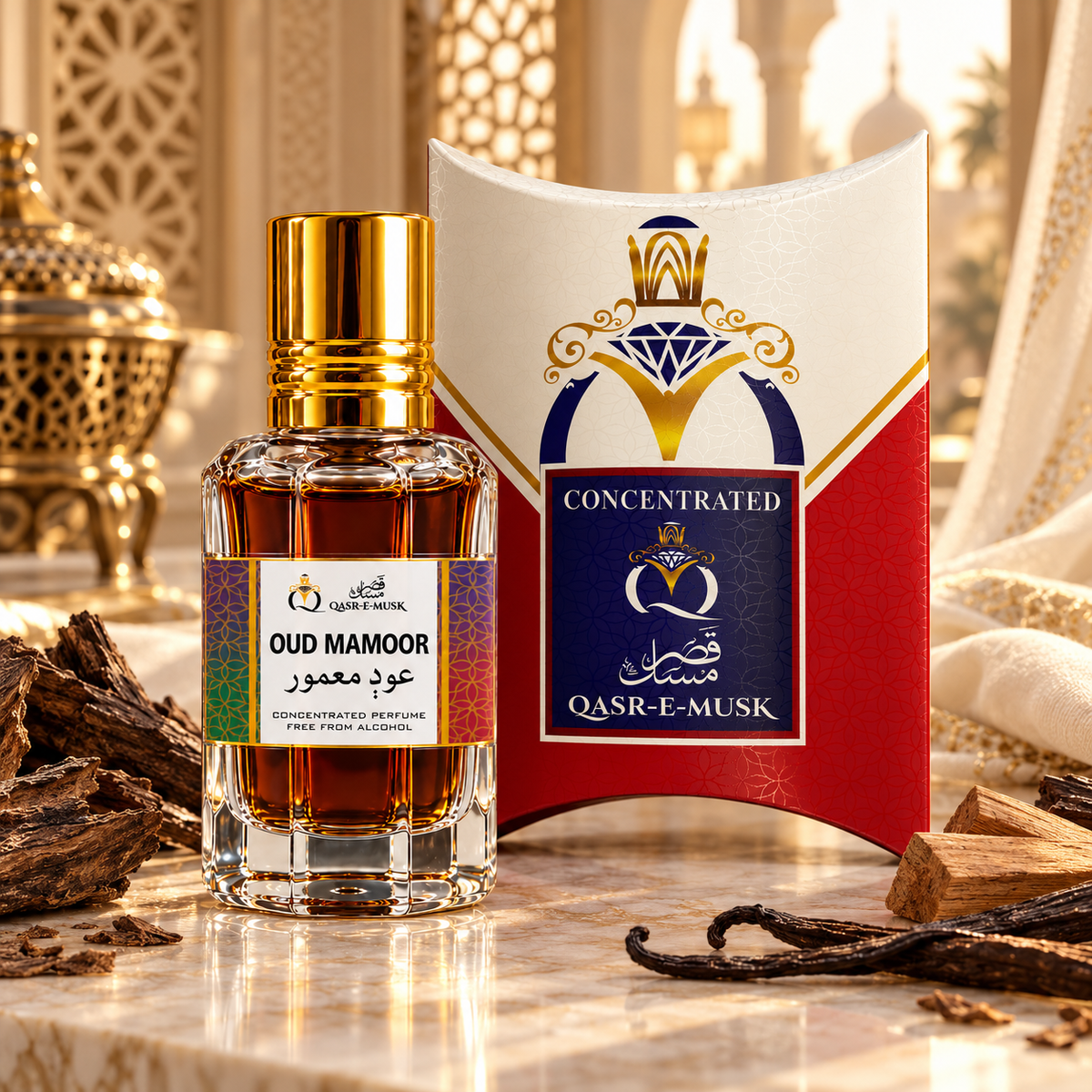 OUD MAMOOR Attar for Men – Luxury Arabian Oud Perfume Oil | Qasr-E-Musk