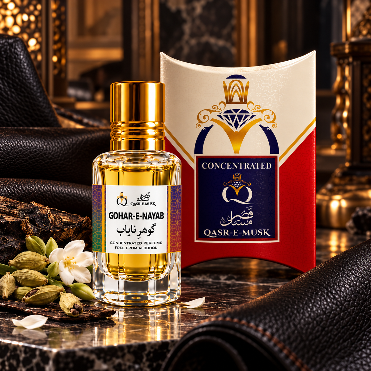Gohar-e-Nayab Attar – Premium Leather Perfume Oil | Qasr-E-Musk