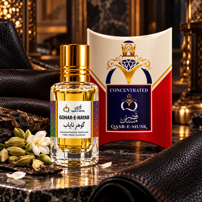 Gohar-e-Nayab Attar – Premium Leather Perfume Oil | Qasr-E-Musk