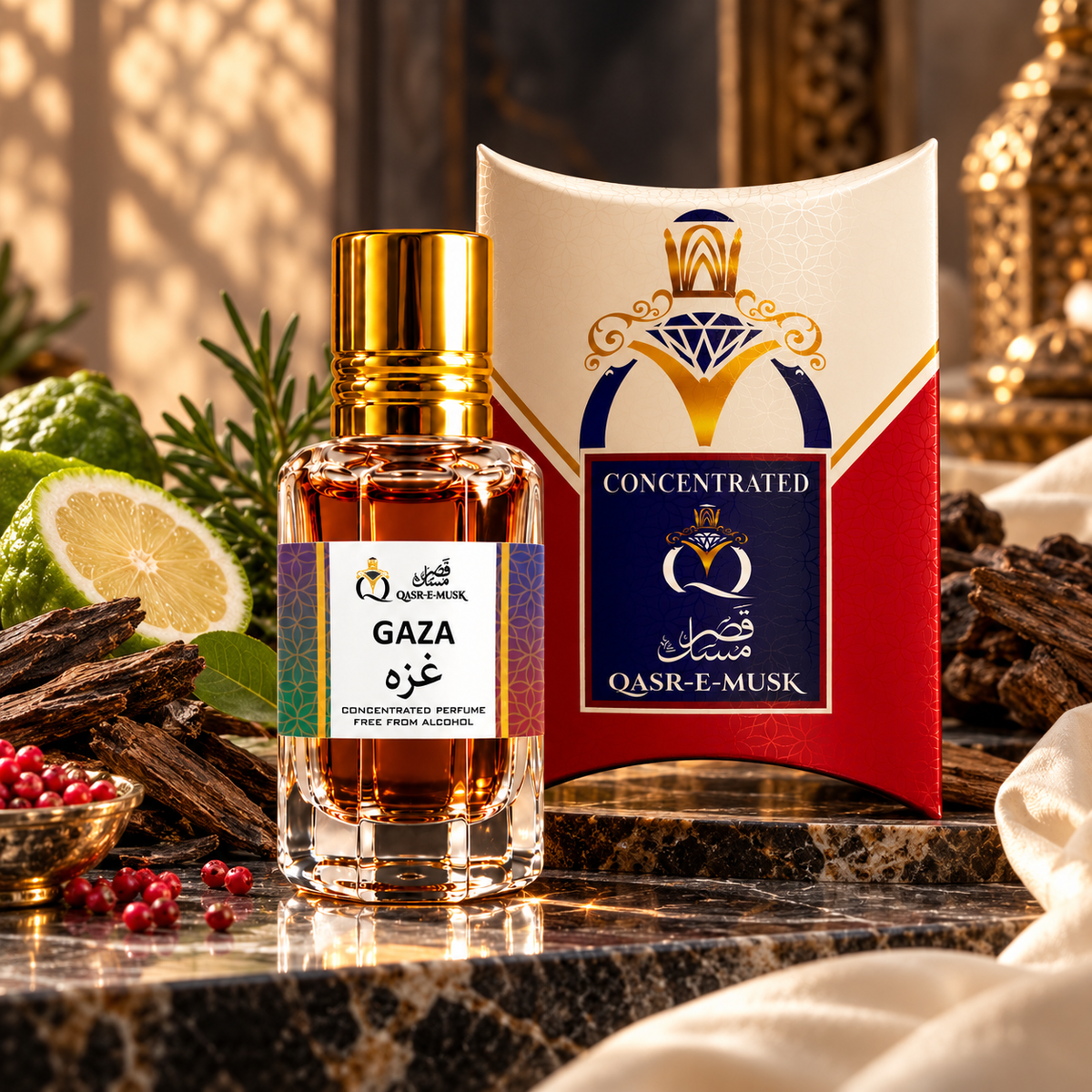 GAZA Attar for Men & Women – Oriental Woody Perfume Oil | Qasr-E-Musk