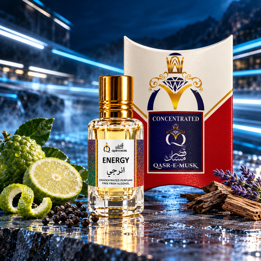 ENERGY Attar for Men – Fresh Spicy Woody Perfume Oil | Qasr-E-Musk