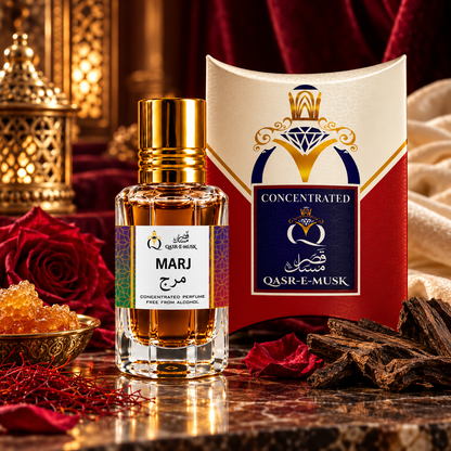 MARJ Attar for Men & Women – Honey Oud & Spicy Perfume Oil | Qasr-E-Musk