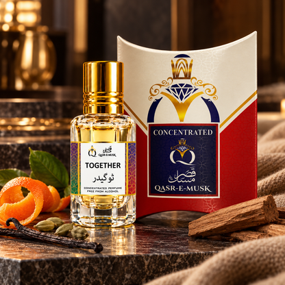 Together Attar – Warm Spicy Amber Perfume Oil | Qasr-E-Musk
